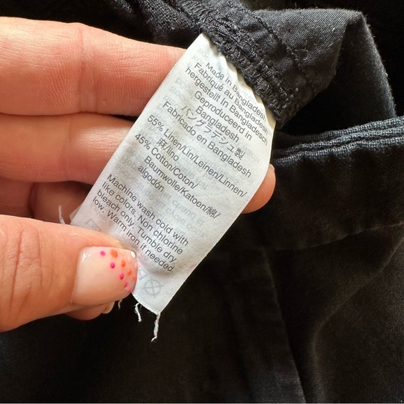 J. Crew | Black Scallop Hem Linen Shorts Size 6 - Picture 5 of 5